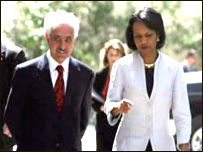 اسپنتا و رایس، وزرای خارجه افغانستان و آمریکا