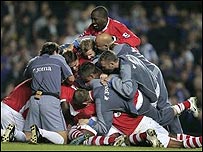 بازيکنان چارلتون بعد از پيروزی