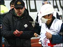 Yaralı Catania taraftarı