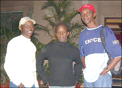 Kenyan students with Umaru Fofana