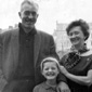 On Bangor sea-front with her husband James and their niece, Lynn