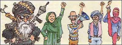 کاريکاتوری از مجله اکونوميست در مورد انتخابات افغانستان