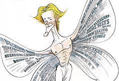 Image: David Beckham (detail) from a caricature of David and Victoria Beckham by Gerald Scarfe