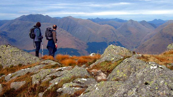 Noreen's walking companions survey the magnificent view.