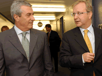 Olli Rehn şi Călin Popescu Tăriceanu