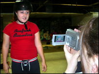 Shooting a skateboarder