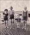 Betty (with the hat) and her cousins at the beach - 1934