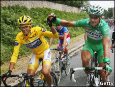 Alberto Contador y Tom Boonen 