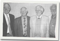 Gareth, Gwyn, Mered a Geraint yn yr aduniad