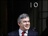 Gordon Brown outside Number 10 Downing Street