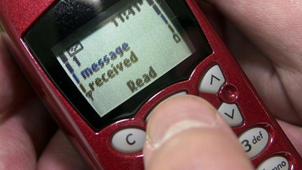 Text message on mobile phone