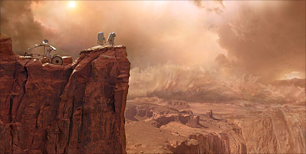 Artist's impression of humans on Mars