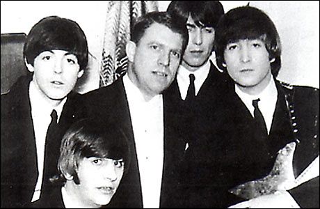 Gaumont manager David Lowe backstage with The Beatles (Copyright Archant)