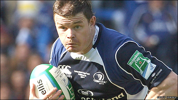 Brian O'Driscoll celebrates winning the Heineken Cup with Leinster at Murrayfield in May