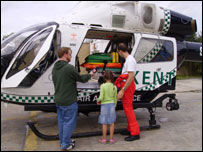 Dominic King with the Kent Air Ambulance.