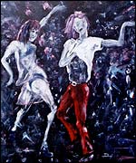 Artwork featuring two dancers