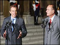 Tony Blair e Jacques Chirac