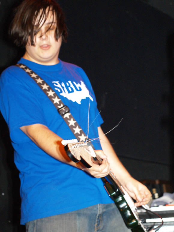 Rocky (Oppenheimer) onstage at the Knitting Factory