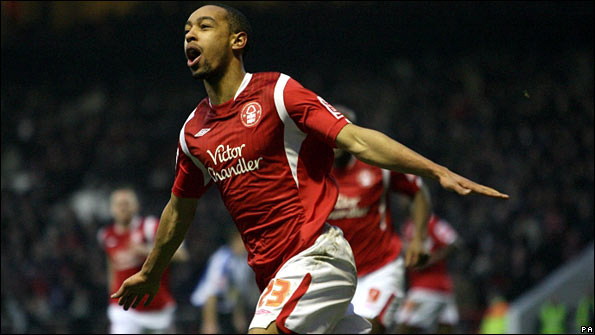 Nottingham Forest's Dexter Blackstock celebrates scoring the winning goal against Sheffield Wednesday