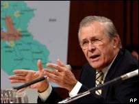 O secretário de Defesa americano, Donald Rumsfeld