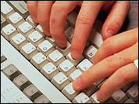 Typing on a keyboard