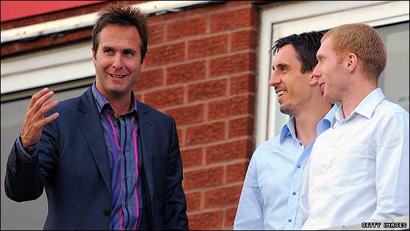 Michael Vaughan, Gary Neville and Paul Scholes