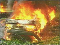 Cảnh xe ông Shevardnadze bị đánh bom