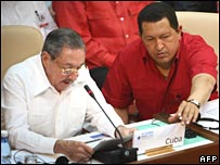 Raúl Castro e Hugo Chávez