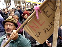 Zemědělci protestovali proti nerovným podmínkám podpory zemědělců EU