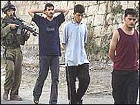 Заарештовані палестинці в Наблусі