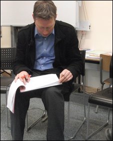 I prepare to go on air before the Outside Broadcast