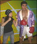 Neela Somasundram at Madam Tussauds, Hong Kong