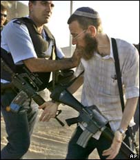 Osadník a izraelský policista