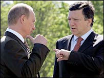 Vladimir Putin ve Jose Manuel Barroso