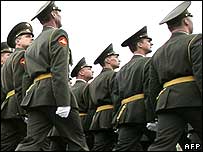 Soldados russos na Praça Vermelha