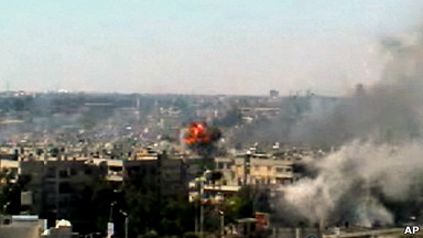 Vista de Homs, en Siria, sacada de un video aficionado.