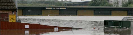 Flooding at Gloucester City AFC's Meadow Park home