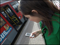 Woman using her mobile phone