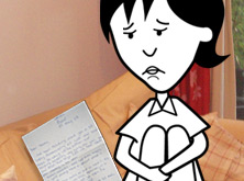 Helen reading a letter
