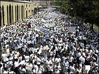 Protesto contra seqüestros na Colômbia