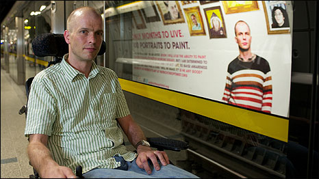 Patrick Joyce and the poster about his art project