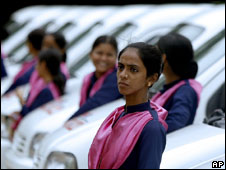Indian women taxi drivers
