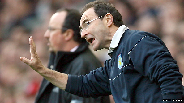 Martin O'Neill (front) and Rafa Benitez