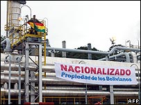 Bolivya'da doğal gaz tesisi