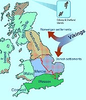 Image of map showing settlement patterns of Vikings