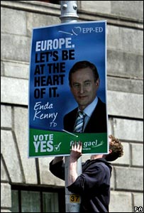 Pro-Lisbon treaty poster in Dublin