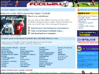 Graphic showing BBC Junior Football Homepage