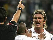 ديويد بکهام از اخراج خود عصبانی است