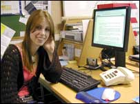 Sophie Bonner at her desk