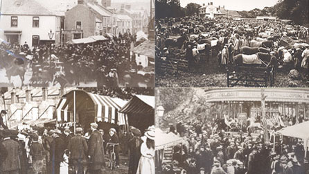 Diolch i Mary Lloyd Hughes am y lluniau: o'r top ochr chwith: 1907, ceffylau ger yr Anglesey Arms, 1914, 1915.